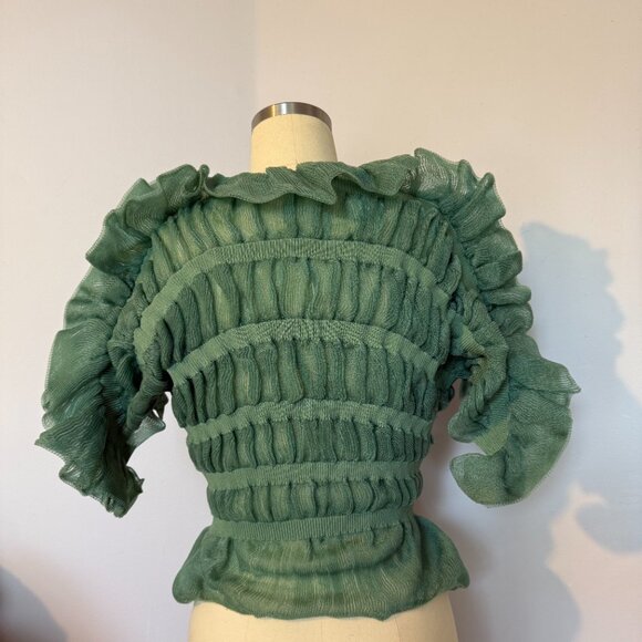 Cult Gaia Green Ruffled Blouse - Picture 2 of 5